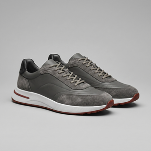 Suede Panel Lace-Up Trainers