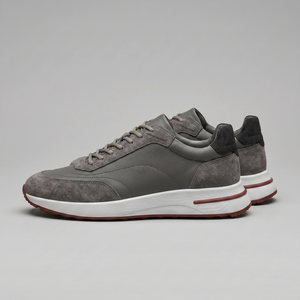 Suede Panel Lace-Up Trainers