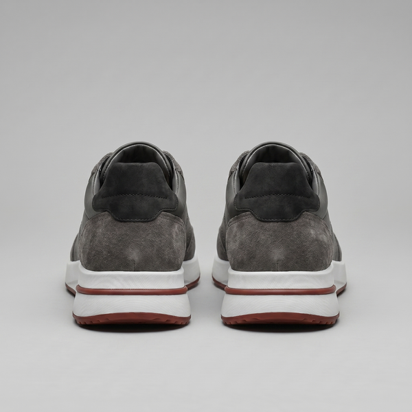 Suede Panel Lace-Up Trainers