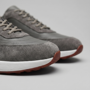 Suede Panel Lace-Up Trainers
