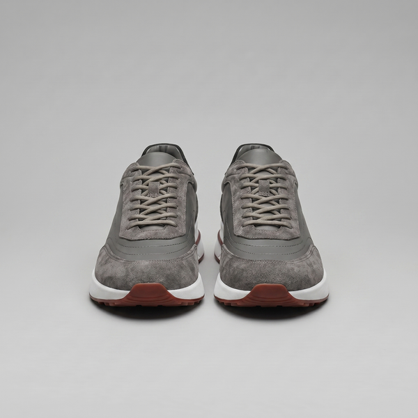 Suede Panel Lace-Up Trainers