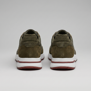 Suede Panel Lace-Up Trainers