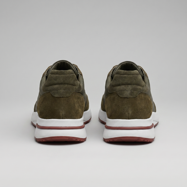 Suede Panel Lace-Up Trainers