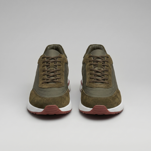 Suede Panel Lace-Up Trainers