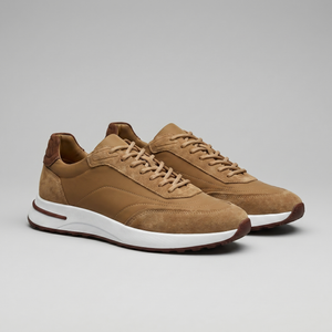 Suede Panel Lace-Up Trainers