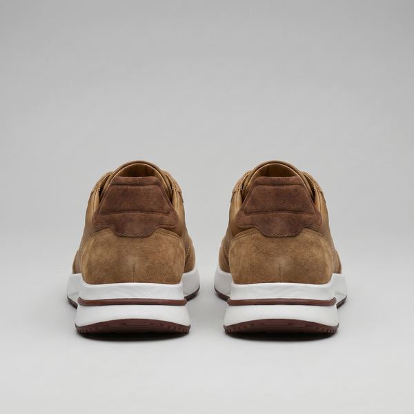Suede Panel Lace-Up Trainers