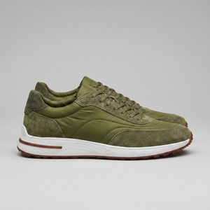 Suede Panel Lace-Up Trainers