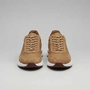Suede Panel Lace-Up Trainers