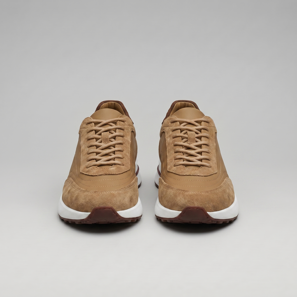 Suede Panel Lace-Up Trainers