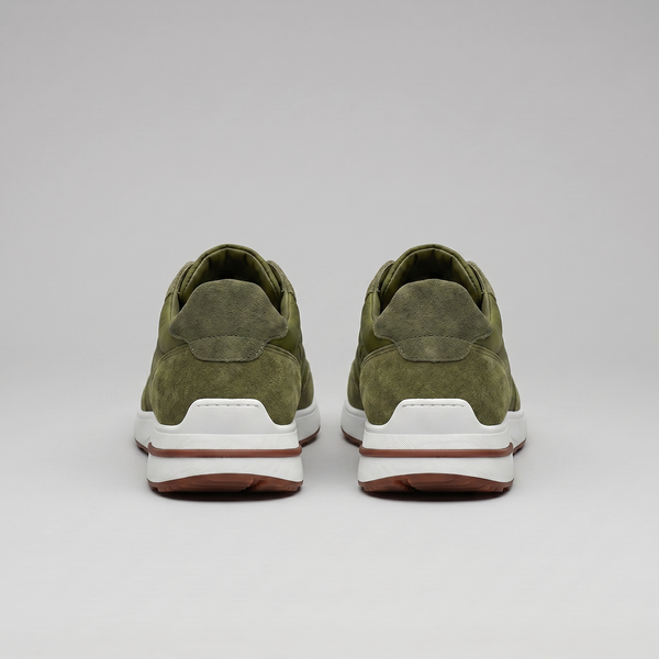 Suede Panel Lace-Up Trainers