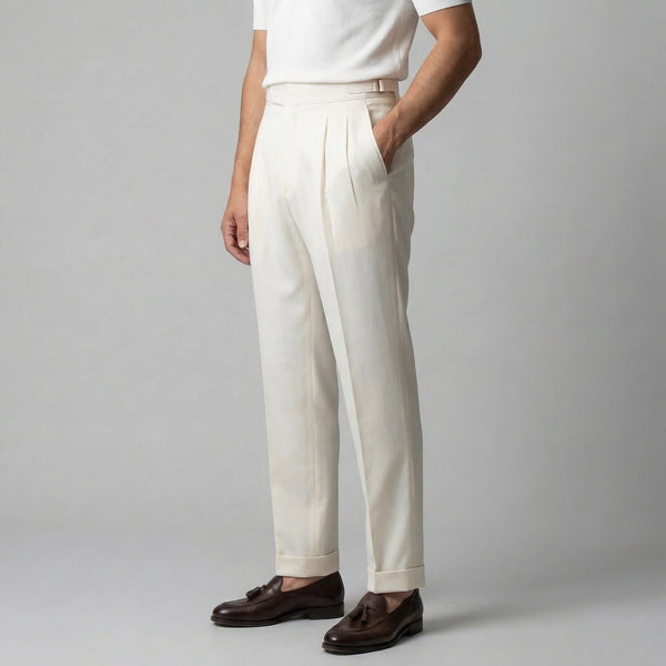 Tailored Fit Pleated Trousers