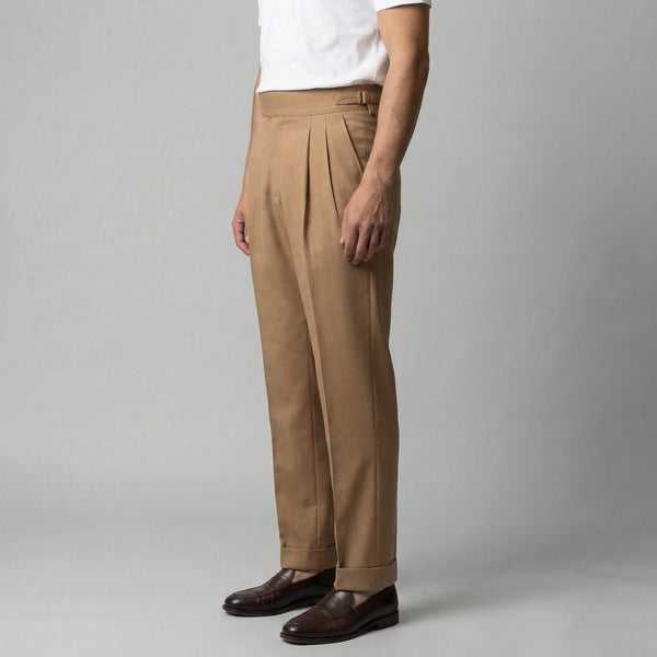 Tailored Fit Pleated Trousers
