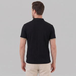 Textured Polo Shirt With Contrast Collar