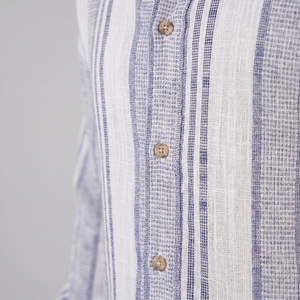 Textured Stripe Button-Up Summer Shirt