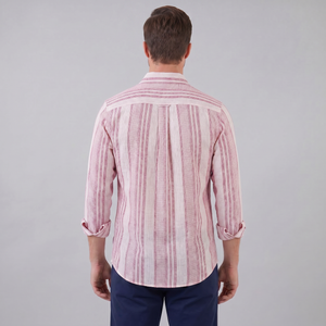 Textured Stripe Button-Up Summer Shirt