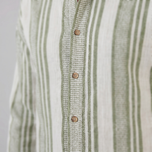 Textured Stripe Button-Up Summer Shirt