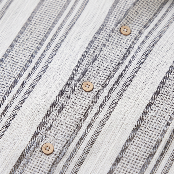 Textured Stripe Button-Up Summer Shirt