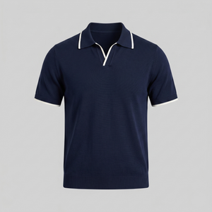 Tipped Open-Collar Knit Polo