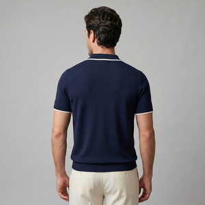 Tipped Open-Collar Knit Polo
