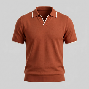 Tipped Open-Collar Knit Polo