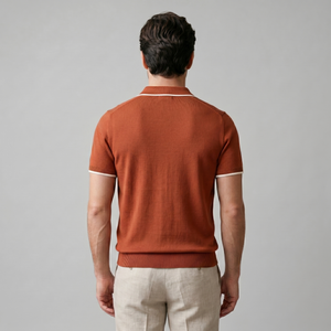 Tipped Open-Collar Knit Polo