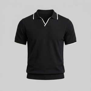 Tipped Open-Collar Knit Polo