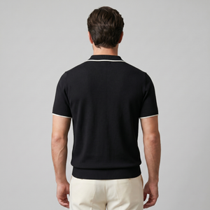Tipped Open-Collar Knit Polo