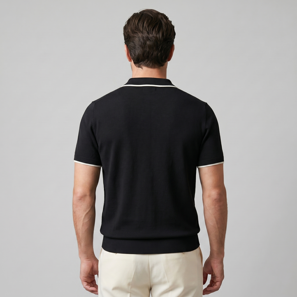Tipped Open-Collar Knit Polo