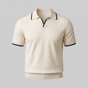 Tipped Open-Collar Knit Polo