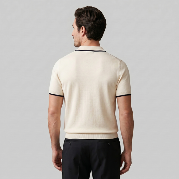 Tipped Open-Collar Knit Polo