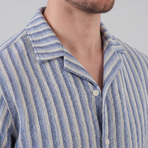 Vertical Stripe Knit Resort Shirt