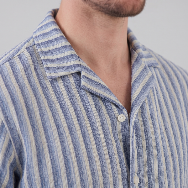 Vertical Stripe Knit Resort Shirt