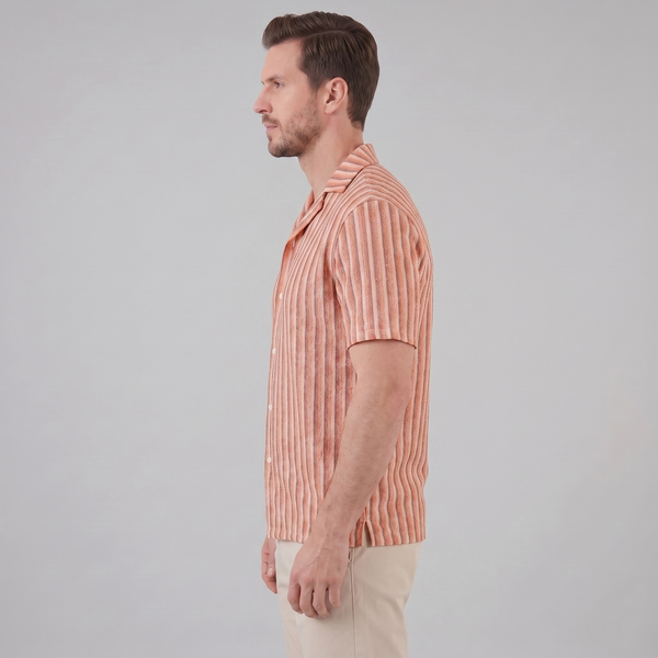 Vertical Stripe Knit Resort Shirt