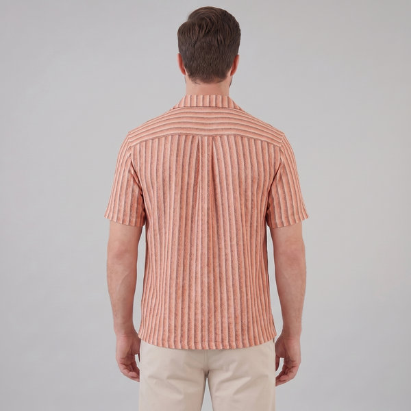 Vertical Stripe Knit Resort Shirt