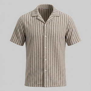 Vertical Stripe Knit Resort Shirt