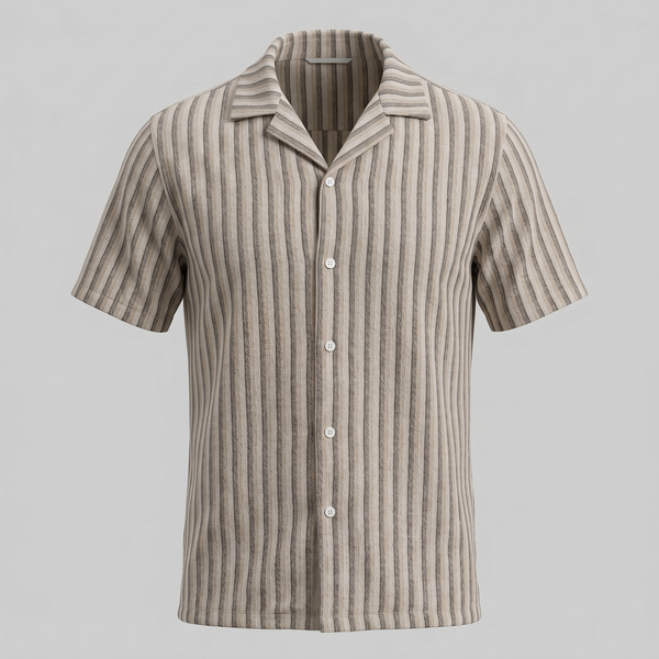 Vertical Stripe Knit Resort Shirt