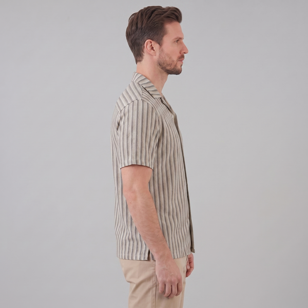 Vertical Stripe Knit Resort Shirt