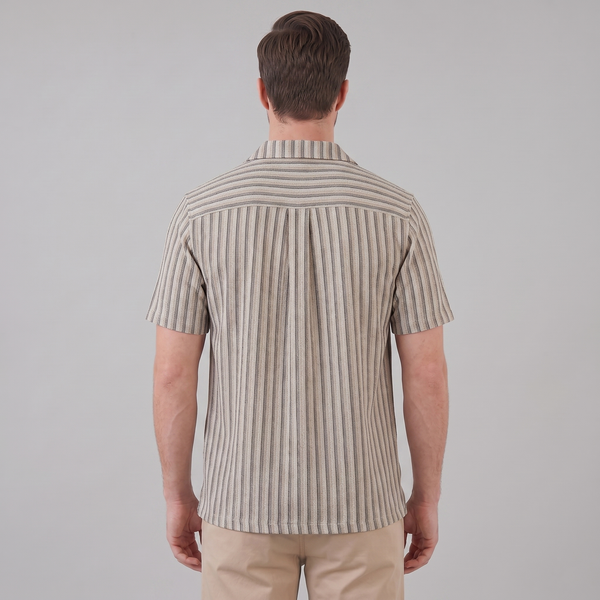Vertical Stripe Knit Resort Shirt