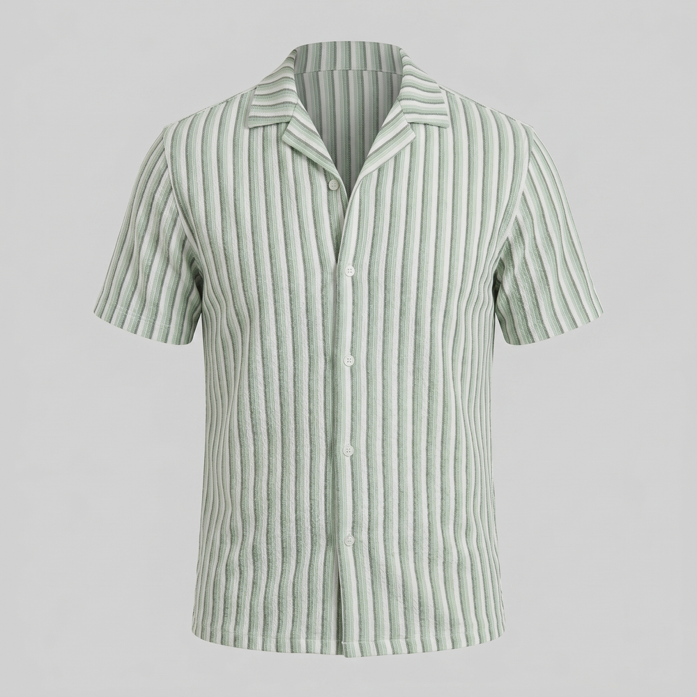 Vertical Stripe Knit Resort Shirt