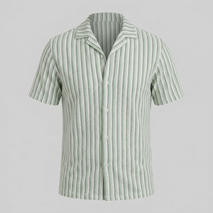 Vertical Stripe Knit Resort Shirt