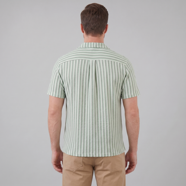Vertical Stripe Knit Resort Shirt