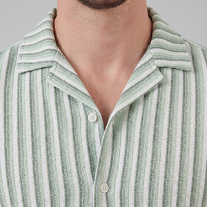 Vertical Stripe Knit Resort Shirt