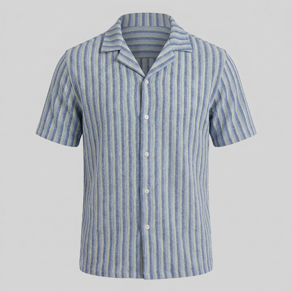 Vertical Stripe Knit Resort Shirt