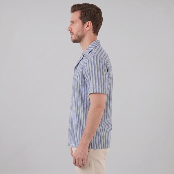 Vertical Stripe Knit Resort Shirt