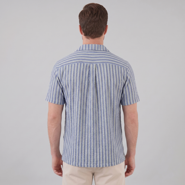 Vertical Stripe Knit Resort Shirt
