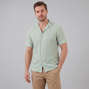 Vertical Stripe Knit Resort Shirt
