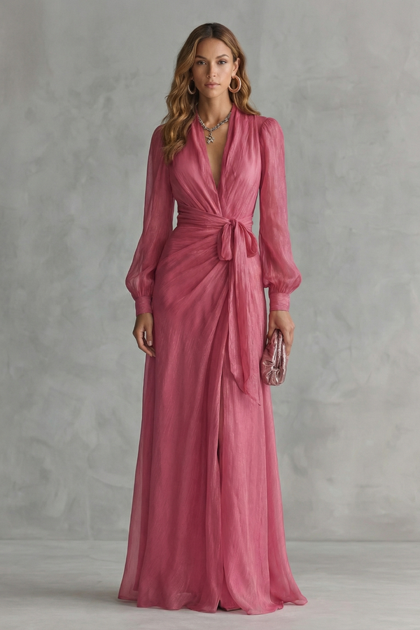 Flowing Chiffon Elegance Maxi Dress
