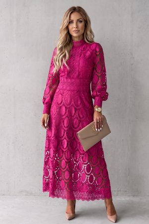 Intricate Lace Elegance Midi Dress
