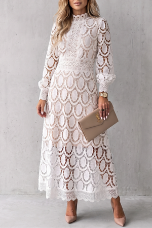 Intricate Lace Elegance Midi Dress