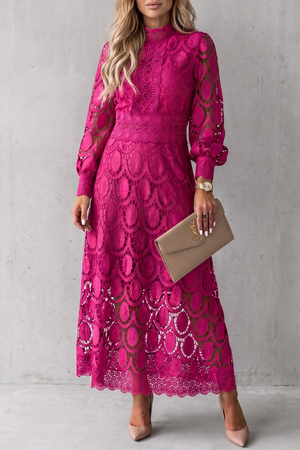 Intricate Lace Elegance Midi Dress